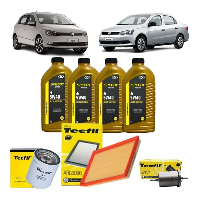 Kit Troca De Oleo E Filtros Gol G5 G6 1.0 - 5w40