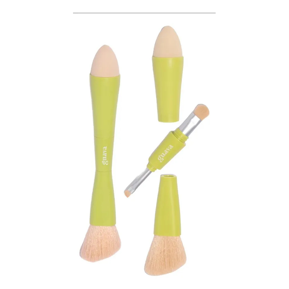 Pincel Multifuncional Portátil 4 Em 1 Essencial Guava Esponjinha Blush Sombra Sobrancel...