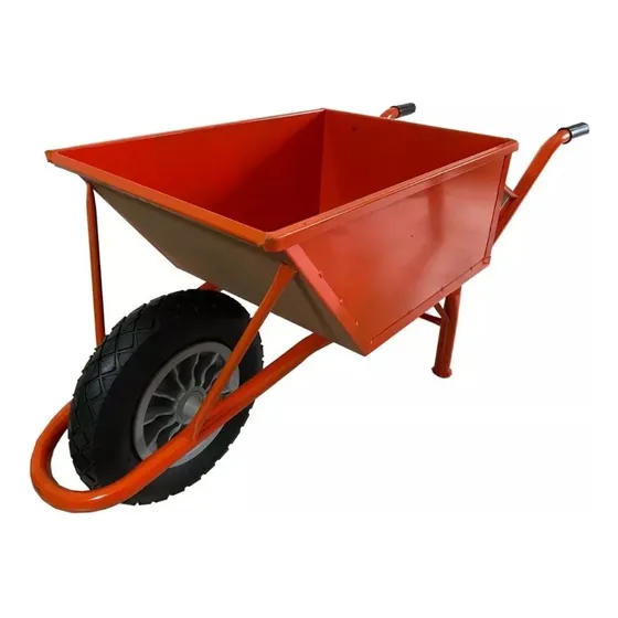 Carretilla Súper Reforzada 90lts Con Rueda Neumática 390mm 