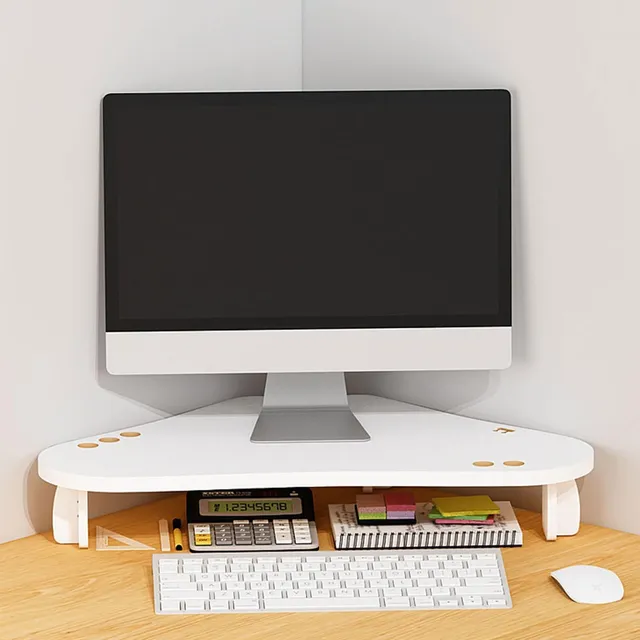 Soporte Monitor Esquina Ranura Para Boligrafo Gestion Cabl