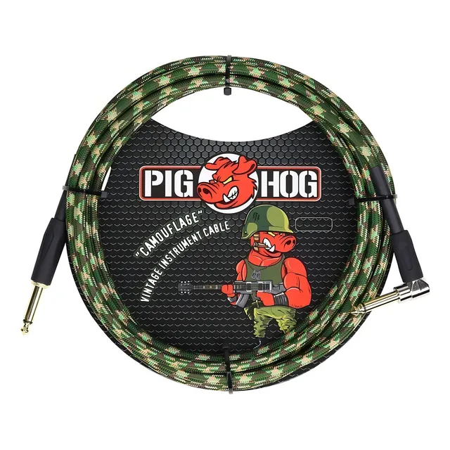 Cable Guitarra Bajo Ukule 3m 1/4 Ang Recto Pig Hog Pch10cfr