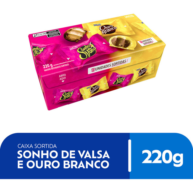 Caixa De Bombom Sonho De Valsa E Ouro Branco Sortidos 220g Caixa De Bombom Sonho De Valsa E Ouro Branco Sortidos 220g