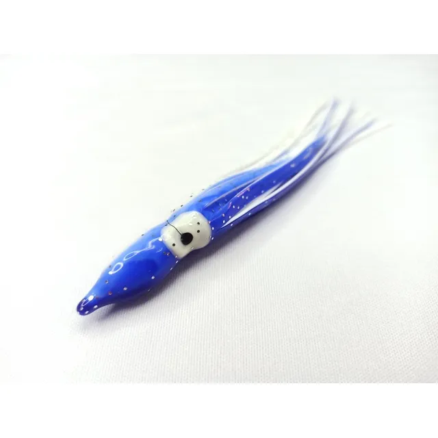 Señuelo Pulpo Calamar De Goma 12 Cm Azul Blanco 