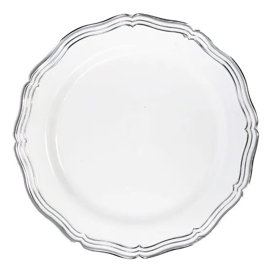 Plato Blanco Plateado 10  10 Calidad Premium Ideal Para Casa