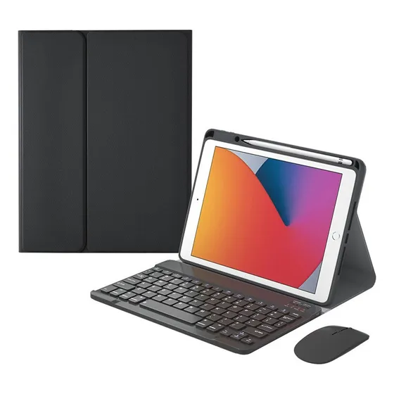 Capa Com Teclado E Mouse Para iPad 10.2 9ª, 8ª E 7ª Geração