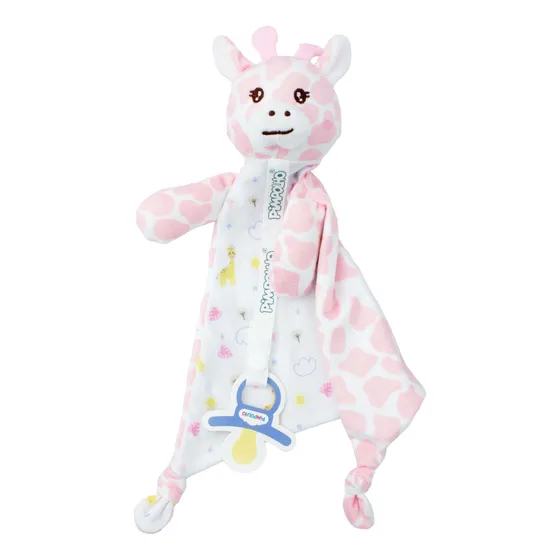 Naninha Paninho Prendedor De Chupeta Bebê Pimpolho Bichinhos Cor Rosa-girafa
