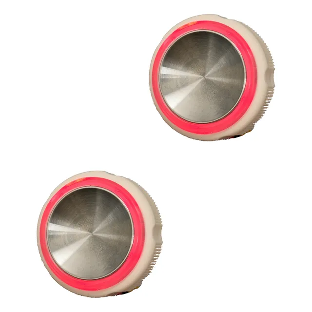 Botão  Neo Otis Côncavo Espelhado Led Vermelho 4 Vias Kit 2