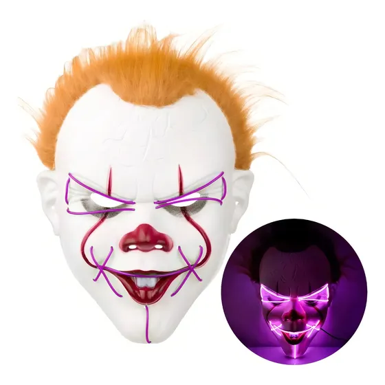 Máscara Payaso Halloween Luz Cosplay