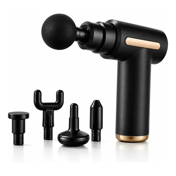 Pistola Massageadora Massagem Muscular Portátil Elétrico Cor Preto Vlx