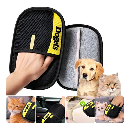 Luva Mágica Remove Tira Pelos Gato Cachorro Pet Roupa Sofá Preto