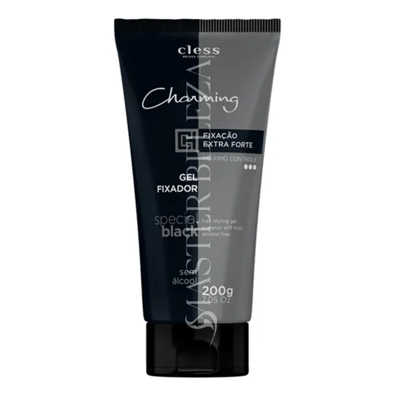 Gel Fixador P/ Cabelo Cless Charming Extra Forte Black 200g