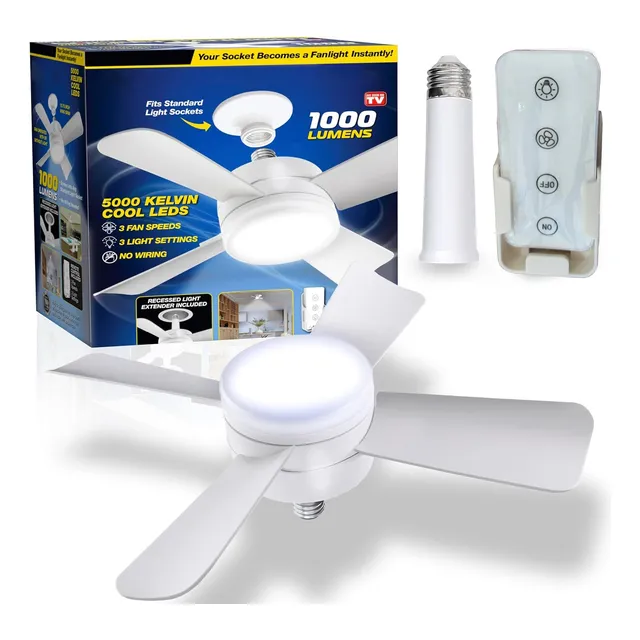 Foco-ventilador Portátil Y Control Luces De Ventilador 1k Lm