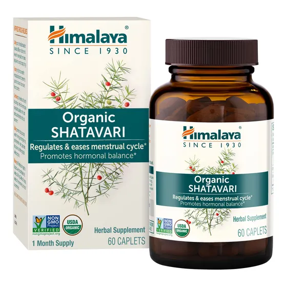 Suplemento Himalaya Organic Shatavari 1300 Mg 60 Cápsulas