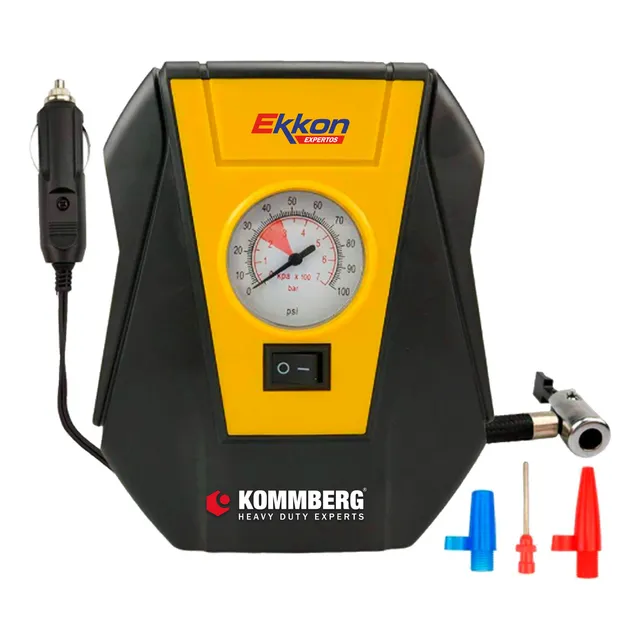 Mini Compresor Inflador 12v Kommberg 100 Psi Auto Moto Color Negro Frecuencia 50