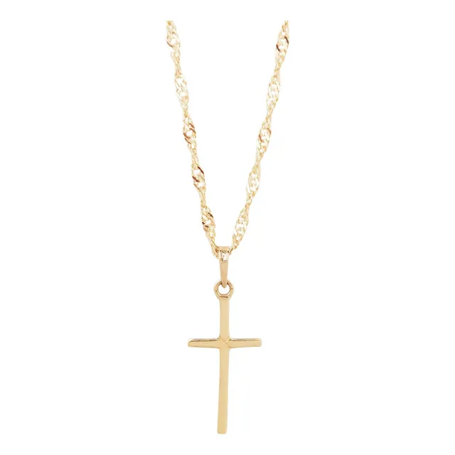 Amor Eterno - Dije Cruz Basic / Oro 10k + Cadena De Color Amarillo