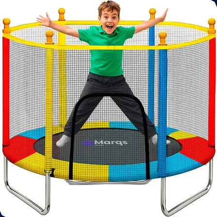 Cama Elástica Infantil Pula-pula Trampolim 1,4m Com Tela De Proteção E Estrutura Reforçada Para Crianças Marqs Home Preto Colorido