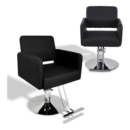 Silla Barbería Estética Hidráulica Altura Ajustable Negra Negro Fijo Fijocuadrada
