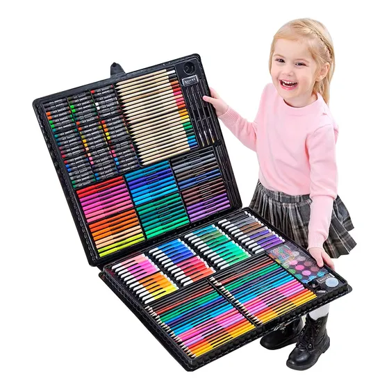 Mega Set Arte Infantil Kit Dibujo Pintura Valija Profesional X 280 Piezas V-art By Vicky