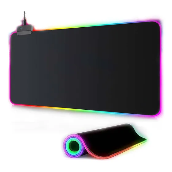 Alfombrilla De Ratón Rgb Gamer, Base De Goma Antideslizante