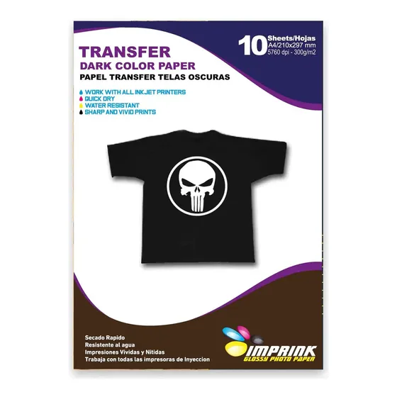 Papel Transfer Telas Oscuras 10 Hojas