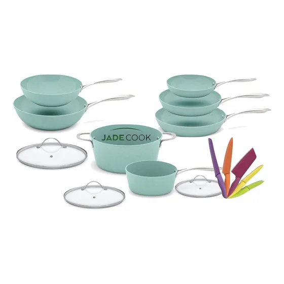 Bateria De Cocina Jade Cook Chef 10 Piezas + Cuchillos