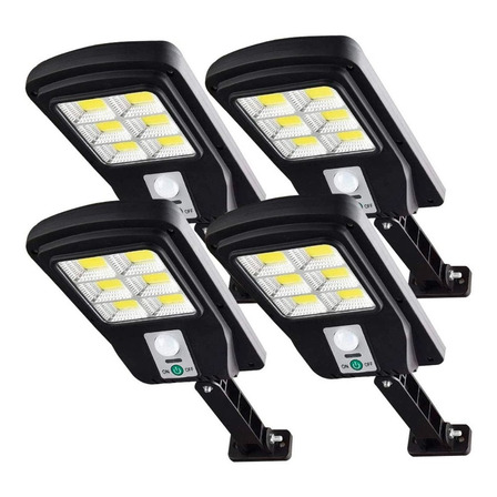 Pack 4 Foco Solar Led Exterior Con Sensor De Movimiento Ip65 Pack 4 Foco Solar Led Exterior Con Sensor De Movimiento Ip65
