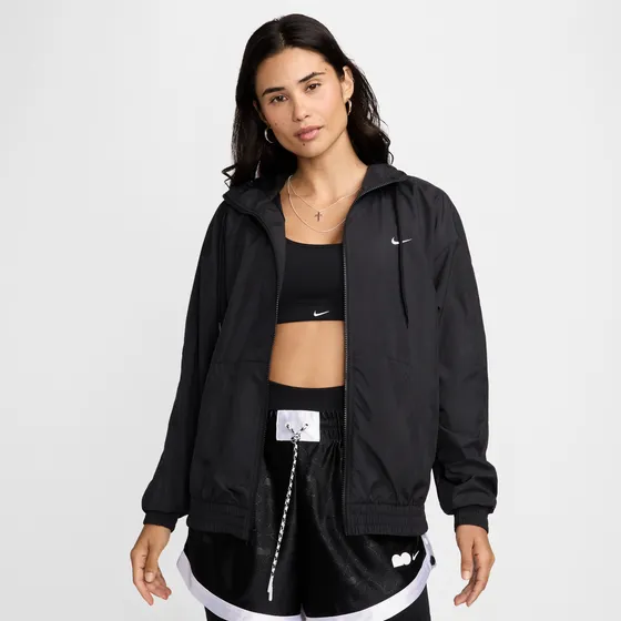 Chaqueta W Nsw Essntl Uv Wvn Jkt Hd Negro Mujer