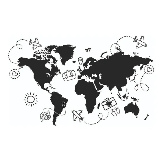 Vinilo Decorativo Mapa Mundo Mundi Vacaciones 100 X 60 Cm