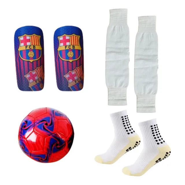 Canilleras Medias Antideslizantes Gemeleras Balon Futbol Kit