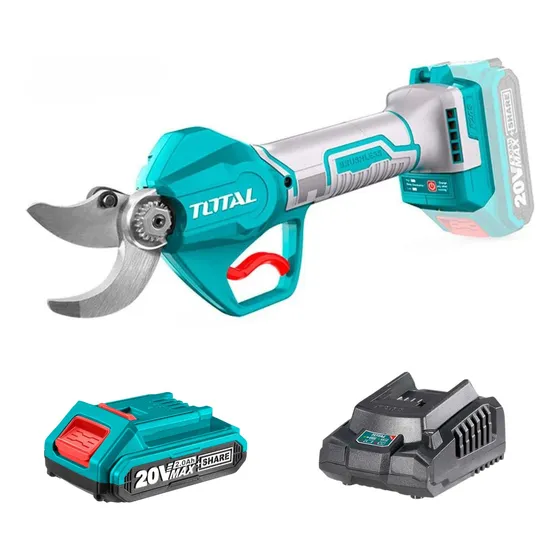Tijera De Poda 20v 0-30 Mm Con Bateria 2ah Y Cargador Total
