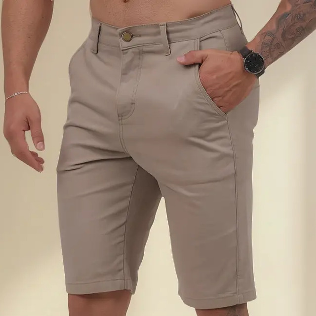 Bermuda Masculina Sarja Casual Sport Fino Elastano Elegante Bermuda Masculina Sarja Casual Sport Fino Elastano Elegante
