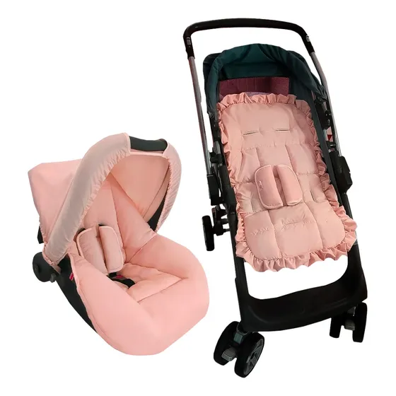 Capa Carrinho Universal Moises Capa Bebê Conforto Completa Cor Rosê