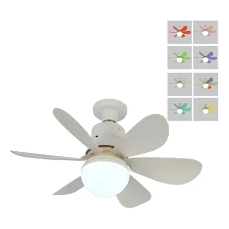 Ventilador De Teto Com Luz Integrada Ventilador De Teto 60w 52 Cm 50 Hz/60hz Branco 127/220v Sortido Plástico 6