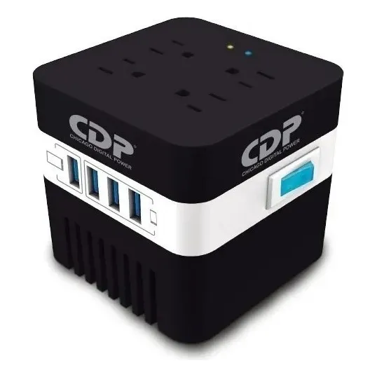 Regulador 4 Contactos Cdp Ru-avr 604 600va Color Negro