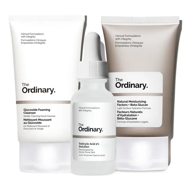 Kit The Ordinary The Acne Set Incluye 3 Productos Purificacion Gentle Cleanser Glucoside Tratamiento Acne Acido Salicilico Crema Hidratacion Natural Moisturizing Factor Todo Tipo de Piel