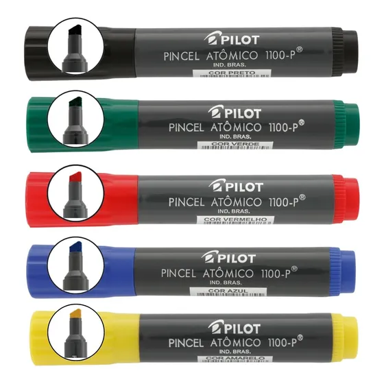 Pincel Atômico Canetão Grosso 5 Cores Pilot P/ Cartaz Avisos