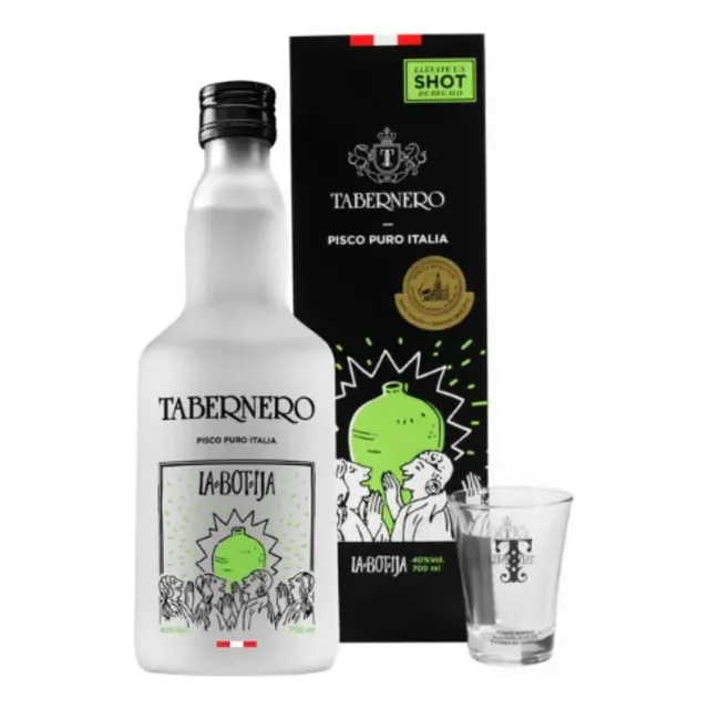 Pisco Peruano Tabernero Italia 700 Ml Con Shot De Regalo
