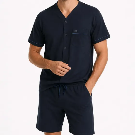 Pijama Corto Abotonado Regular Fit Azul Arrow P1v3405az