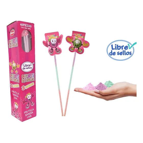 40 Unidades Dulces En Polvo Popote De Dulce Para Niños Mabu