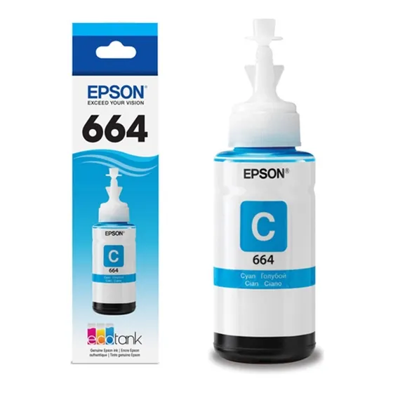 Tinta Epson Ecotank Cyan 664 P/ L110 L200 L210 L350 L555