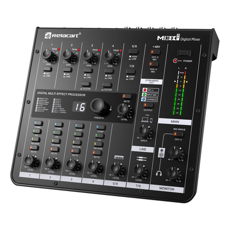 Amw Relacart Mixx 8.6 Mesa De Som Digital 8 Canais Efx Compressor Interface De Áudio Usb Type C Loopback Amw Relacart Mixx 8.6 Mesa De Som Digital 8 Canais Efx Compressor Interface De Áudio Usb Type C Loopback
