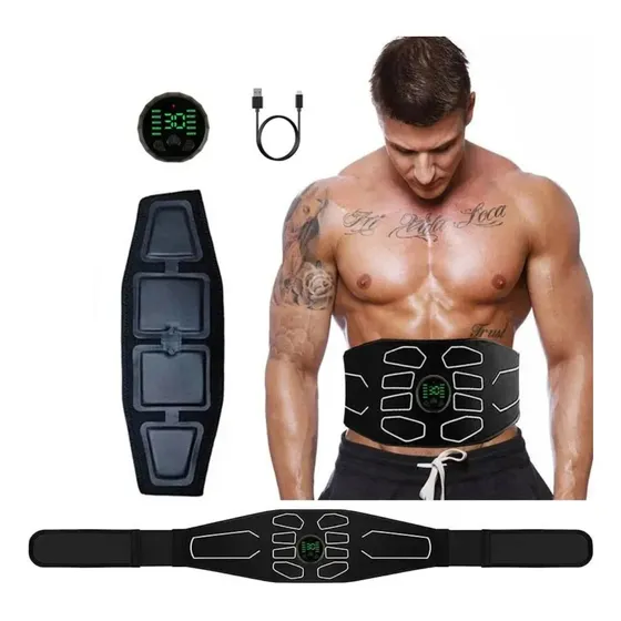 Cinturón Abdominales Electroestimulador Usb Sin Almohadillas