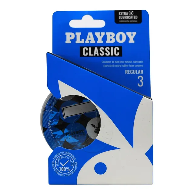 3 Condones De Látex Playboy Classic Lubricados