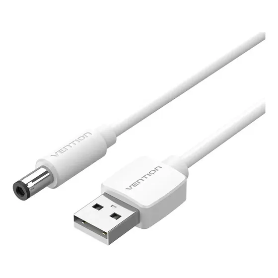 Cable Adaptador Alimentacion Vention Usb A 5.5mm Dc 1.5m Blanco