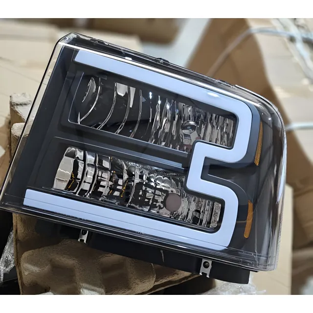 Faro Ford Triton 06-10 C/led Lineal Fondo Negro (el Par)
