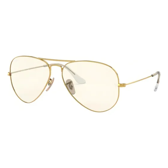 Gafas de sol Ray Ban Aviator Rb3025 001/5f 62 fotocromáticas, color amarillo dorado, montura gris