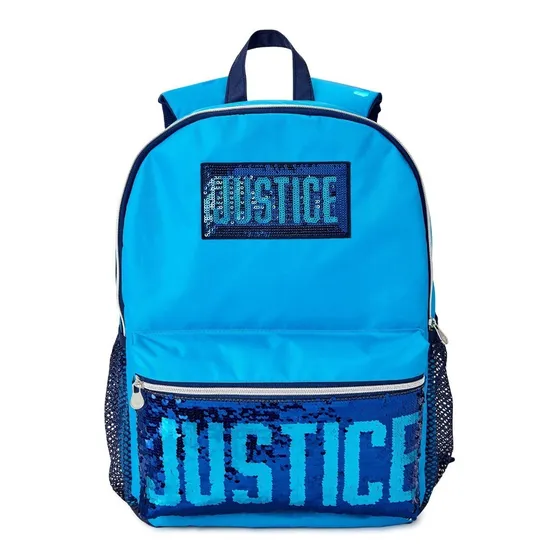 Bolso Morral Justice Sequin Blue Black Niñas Originales