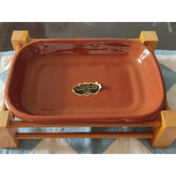 Bandeja Refractaria Con Base De Madera