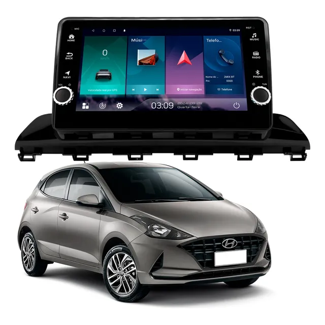 Multimídia 2mix C/ Botões Hyundai Hb20 2020 A 2024 2+64gb 9p
