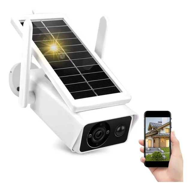 Cámara De Vigilancia Con Panel Solar Wifi Exterior Fhd 1080p